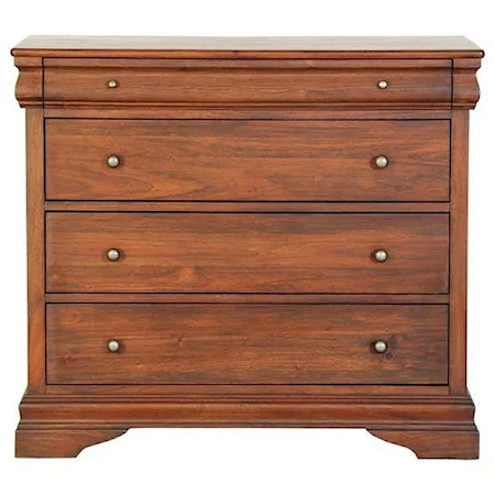 Transitional Solid Wood 4 Drawer Media Chest